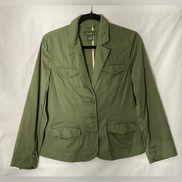 Eddie Bauer Green Blazer Utility Style - Picture 1 of 6